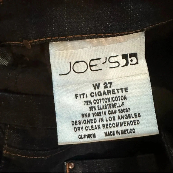 Joe’s Women’s Cigarette Skinny Dark Wash Low Rise Denim Jeans Size 27 GUC - Picture 6 of 7